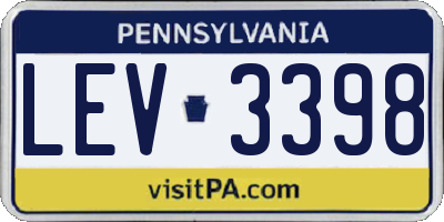 PA license plate LEV3398