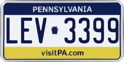 PA license plate LEV3399
