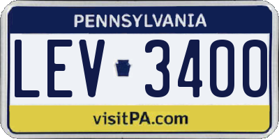 PA license plate LEV3400