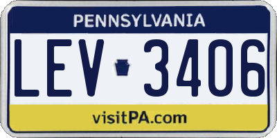 PA license plate LEV3406