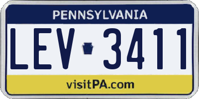 PA license plate LEV3411
