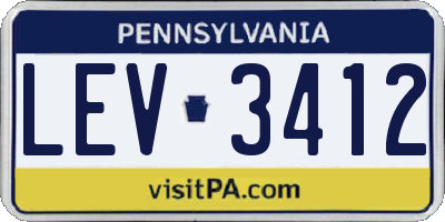 PA license plate LEV3412