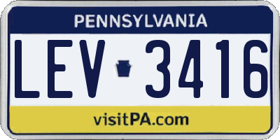PA license plate LEV3416