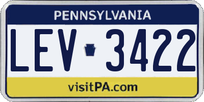 PA license plate LEV3422
