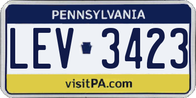 PA license plate LEV3423