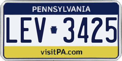 PA license plate LEV3425