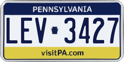 PA license plate LEV3427