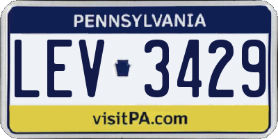 PA license plate LEV3429
