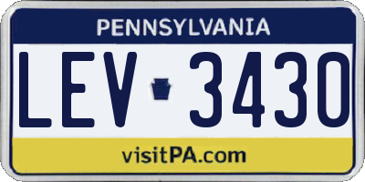 PA license plate LEV3430