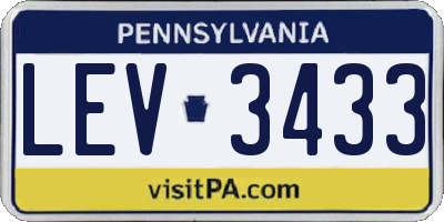 PA license plate LEV3433