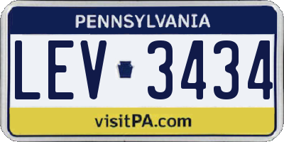 PA license plate LEV3434