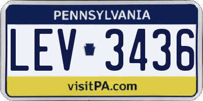 PA license plate LEV3436