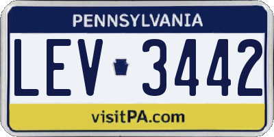PA license plate LEV3442