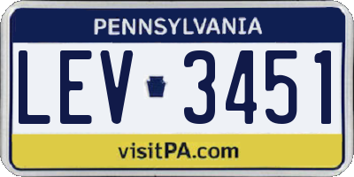 PA license plate LEV3451