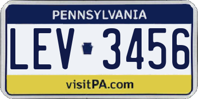 PA license plate LEV3456