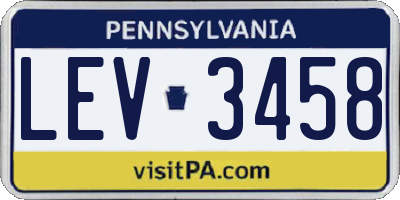 PA license plate LEV3458