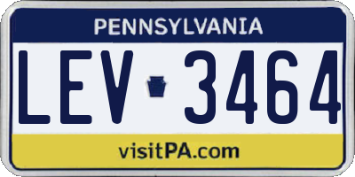 PA license plate LEV3464