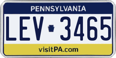 PA license plate LEV3465