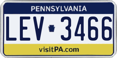 PA license plate LEV3466