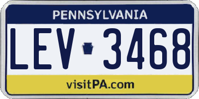 PA license plate LEV3468