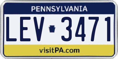 PA license plate LEV3471