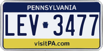 PA license plate LEV3477