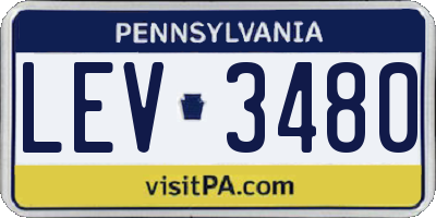 PA license plate LEV3480