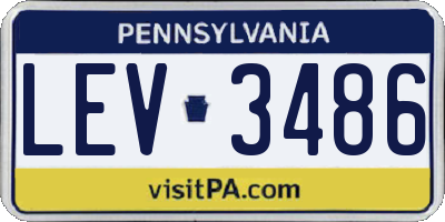 PA license plate LEV3486