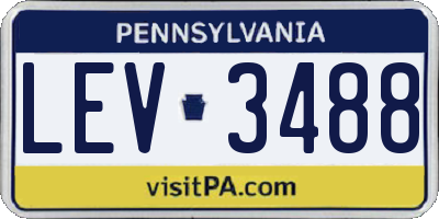 PA license plate LEV3488
