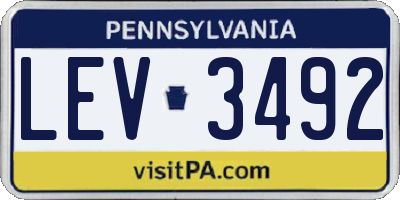 PA license plate LEV3492