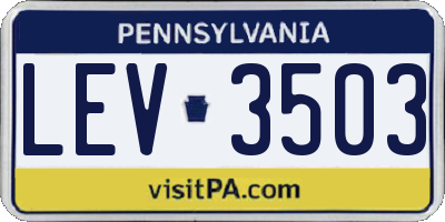 PA license plate LEV3503