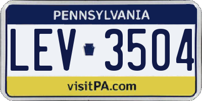 PA license plate LEV3504