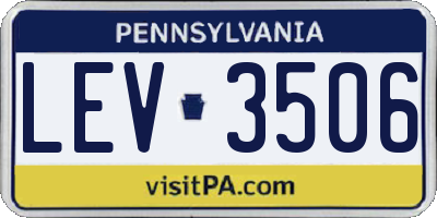 PA license plate LEV3506