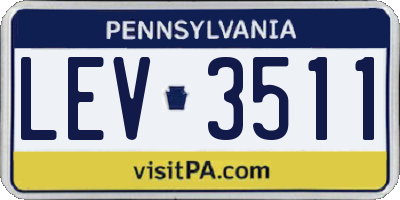 PA license plate LEV3511
