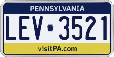 PA license plate LEV3521