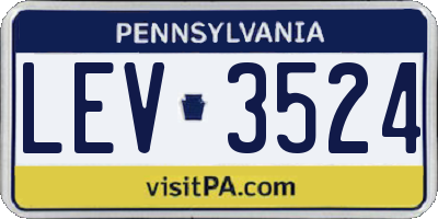 PA license plate LEV3524