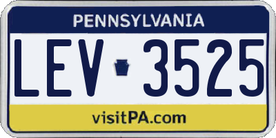 PA license plate LEV3525