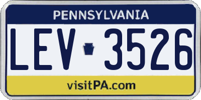 PA license plate LEV3526
