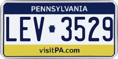 PA license plate LEV3529