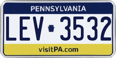PA license plate LEV3532