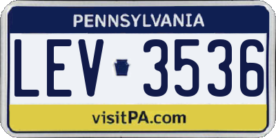PA license plate LEV3536