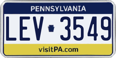 PA license plate LEV3549