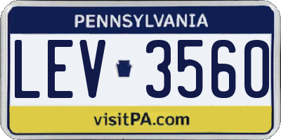 PA license plate LEV3560