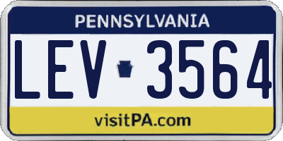 PA license plate LEV3564