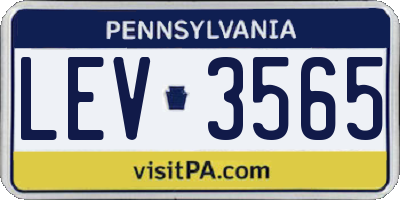PA license plate LEV3565