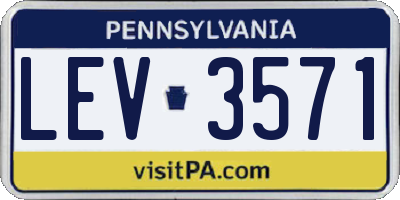 PA license plate LEV3571
