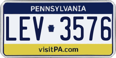PA license plate LEV3576