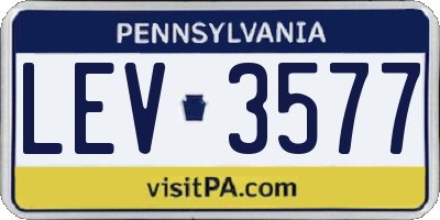 PA license plate LEV3577
