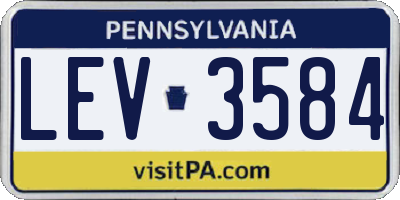 PA license plate LEV3584