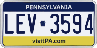 PA license plate LEV3594